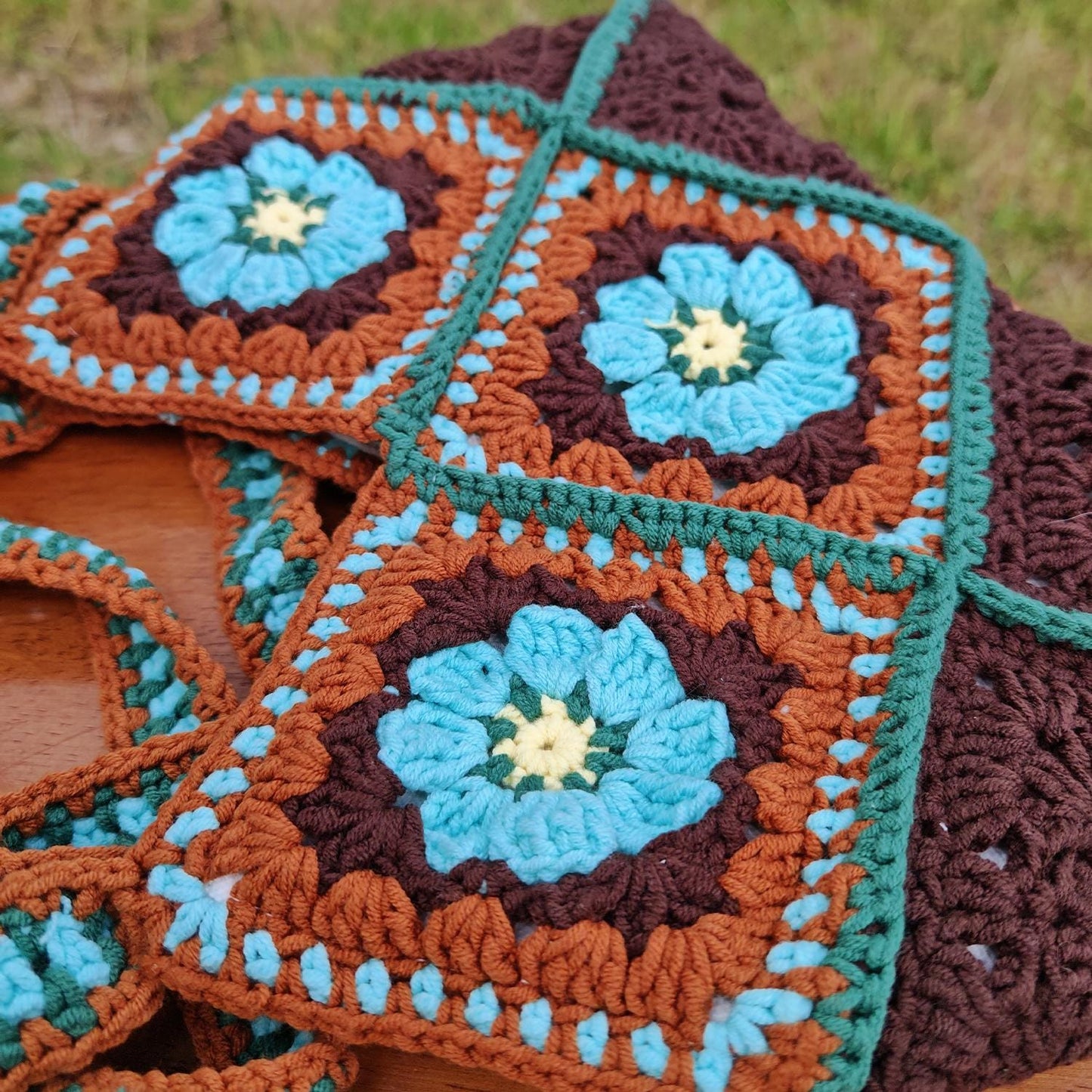 Handmade Woodland Bloom Crochet Tote, Soft Shoulder Bag, Gift for Her