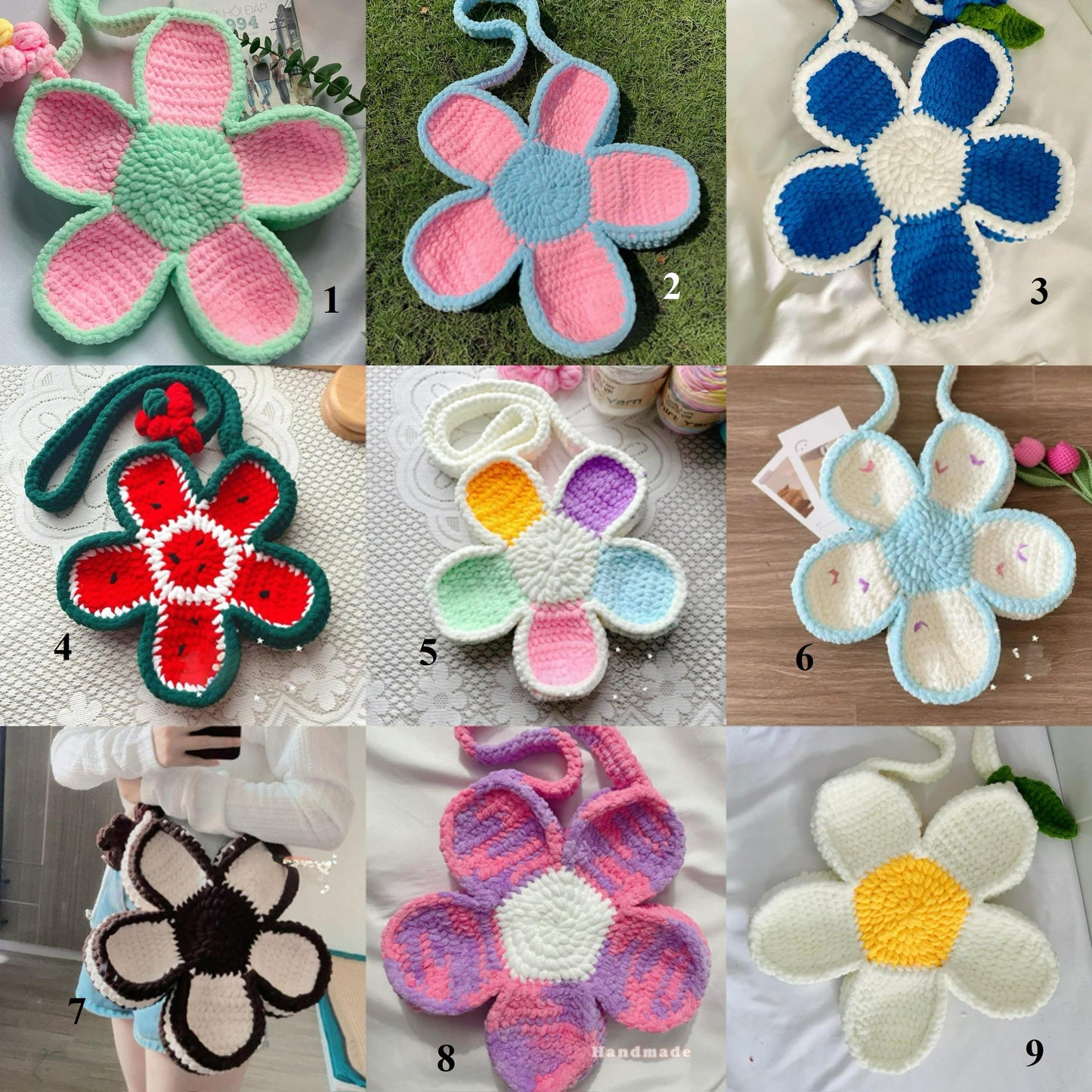 Flower Crochet handmade shoulder bag, Flower bag, beautiful cute bloom bag, Summer beach bag, Valentines Gift, Gift for her, Mother day gift