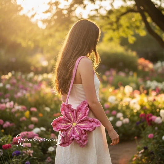 Crochet Lily Flower Bag â€?Handmade Bloom Purse | Unique Floral Shoulder Bag | Custom Color Gift for Her