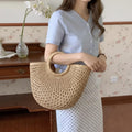 Luxury Hollow Raffia Straw Tote Bag for Women – Designer Woven Summer Beach Shoulder Handbag