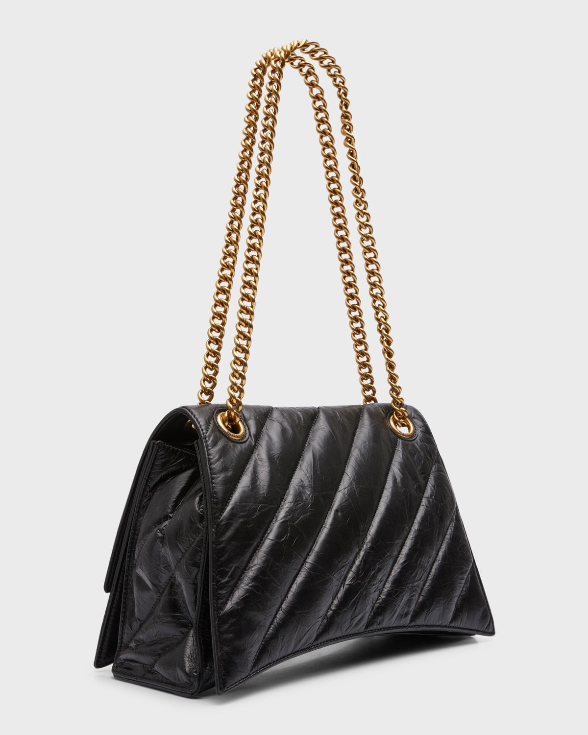 BALENCIAGA Crush Medium Chain Bag Quilted 12,2 x 7,8 x 2,7 in