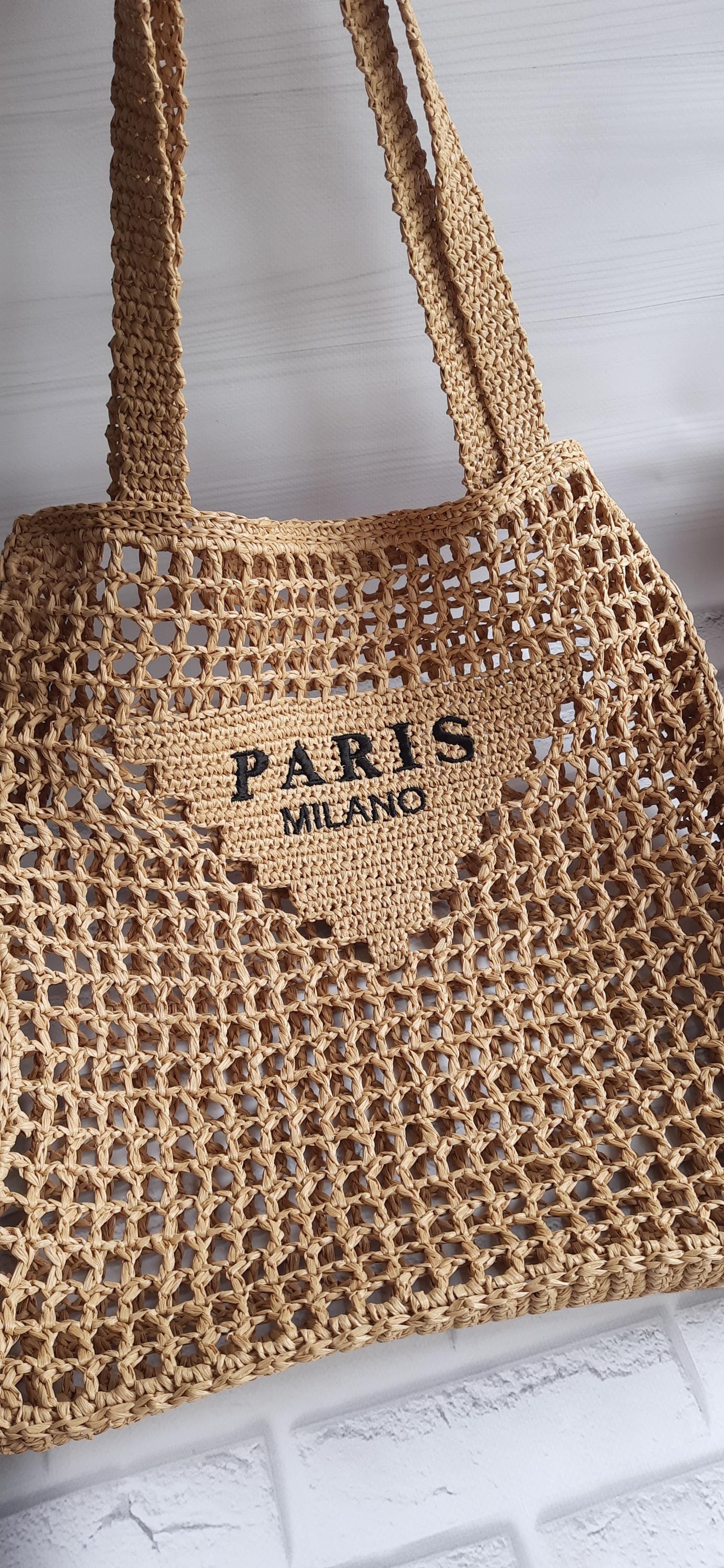 raffia tote bag