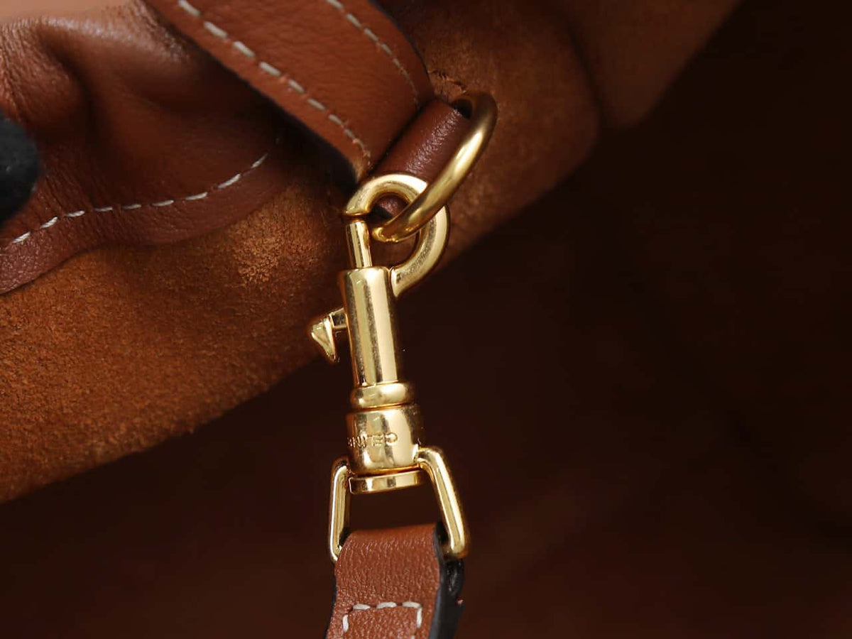 Celine cabas rawstring cuir triomphe in grained calfskin handbag