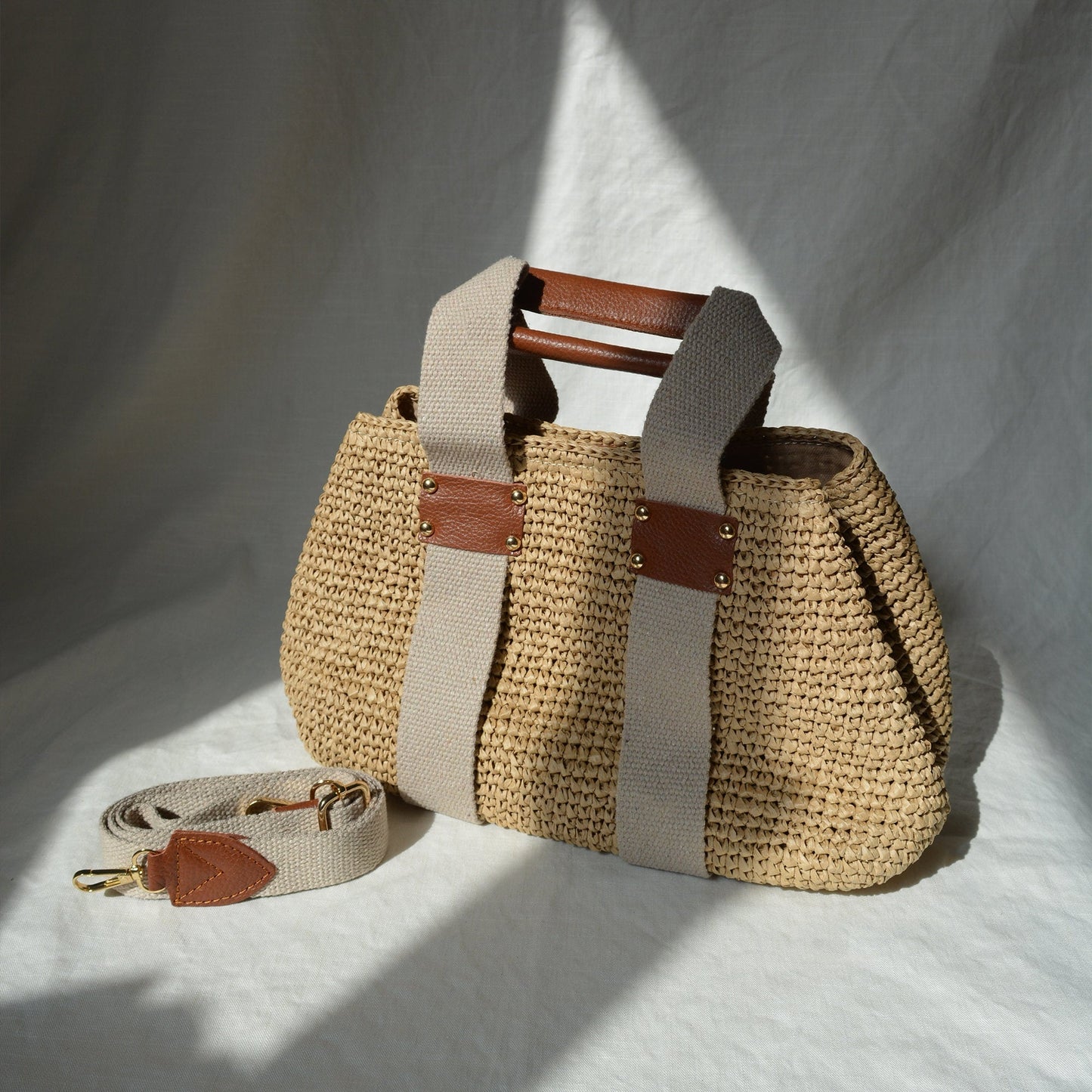 Crochet Raffia Purse - Natural Crossbody Handbag, Handwoven Summer Straw Bag, Wicker Handmade Purse Bag, Chic &amp; Stylish Accessory Gifts