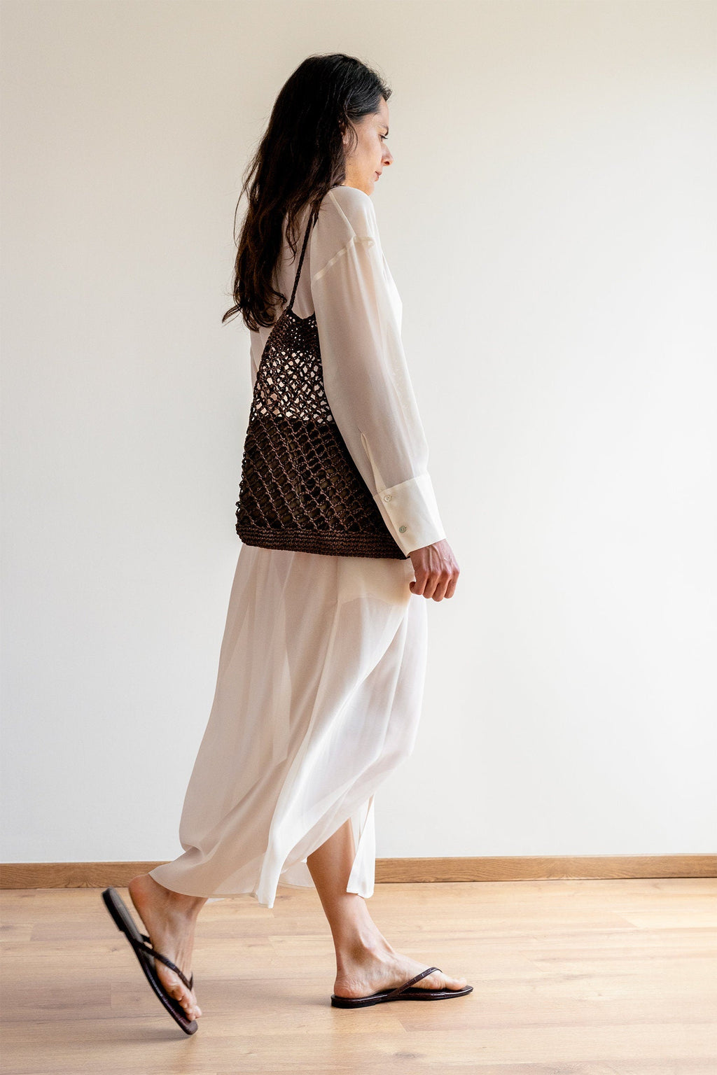 Raffia Net Bag in Tan, Crochet Raffia Tote, Summer Tote Bag, Straw Mesh Bag, Handcrafted Tote, Net Shoulder Bag